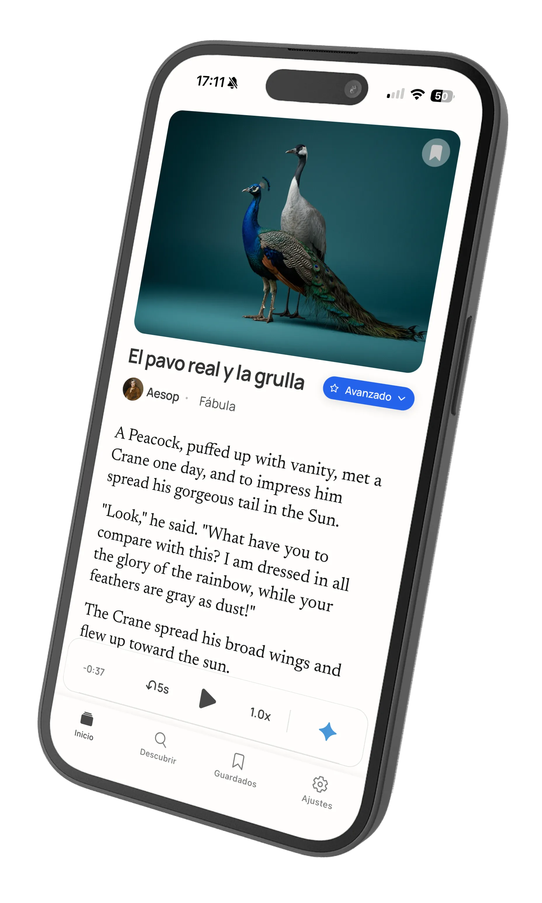 Article view with difficulty level options
