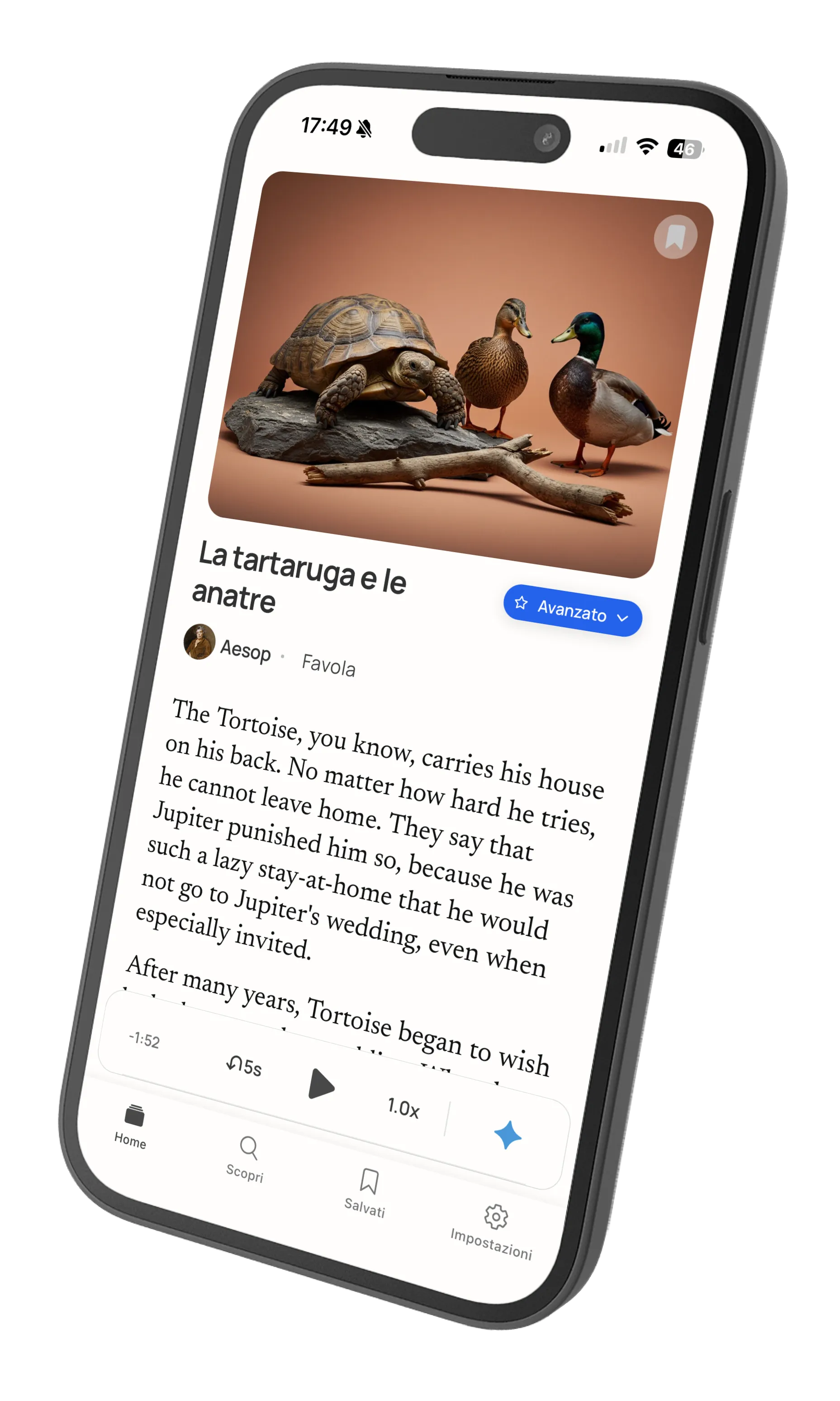 Article view with difficulty level options