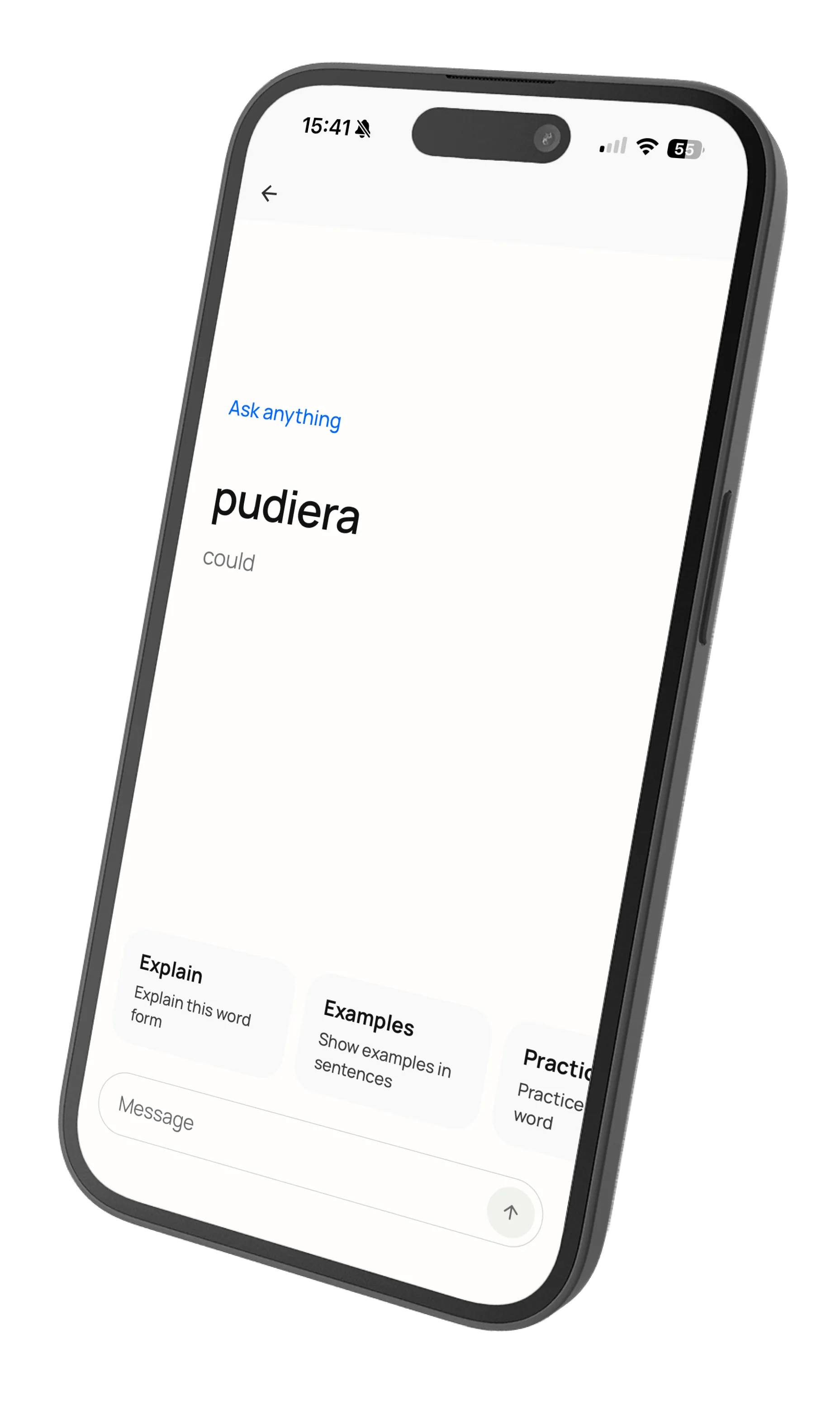 Chat conversation asking about grammar