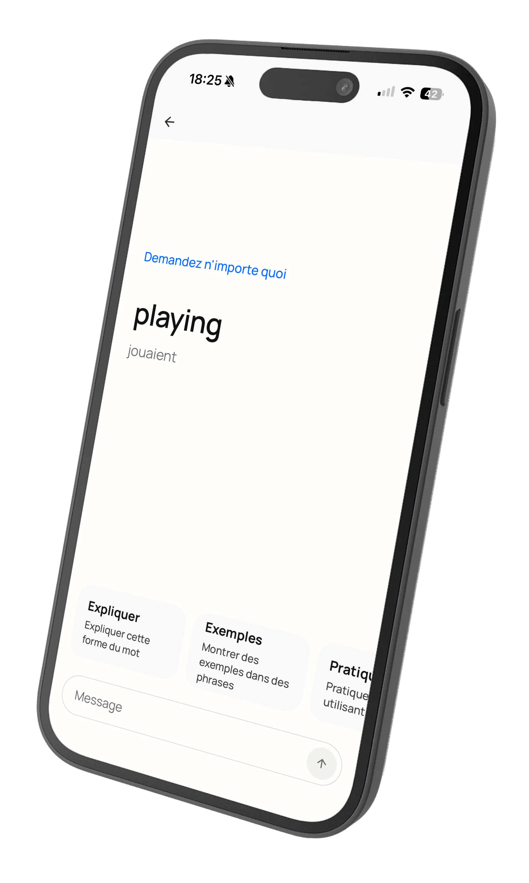 Chat conversation asking about grammar